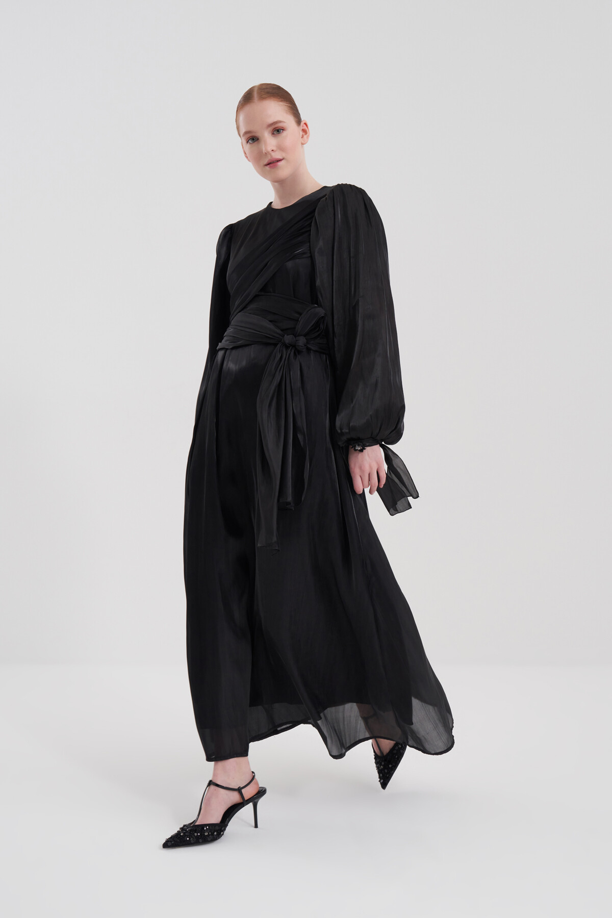 Bağlama Detaylı Abiye Elbise