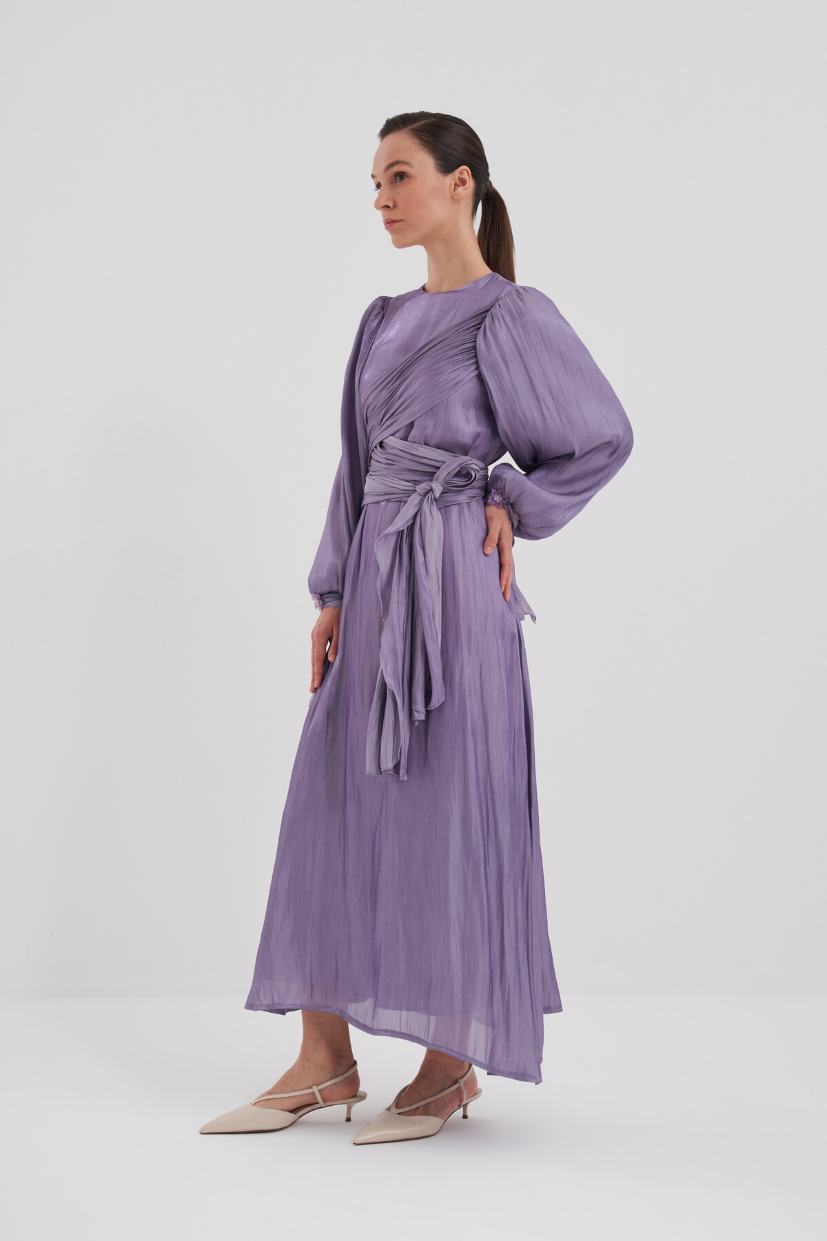 Bağlama Detaylı Abiye Elbise