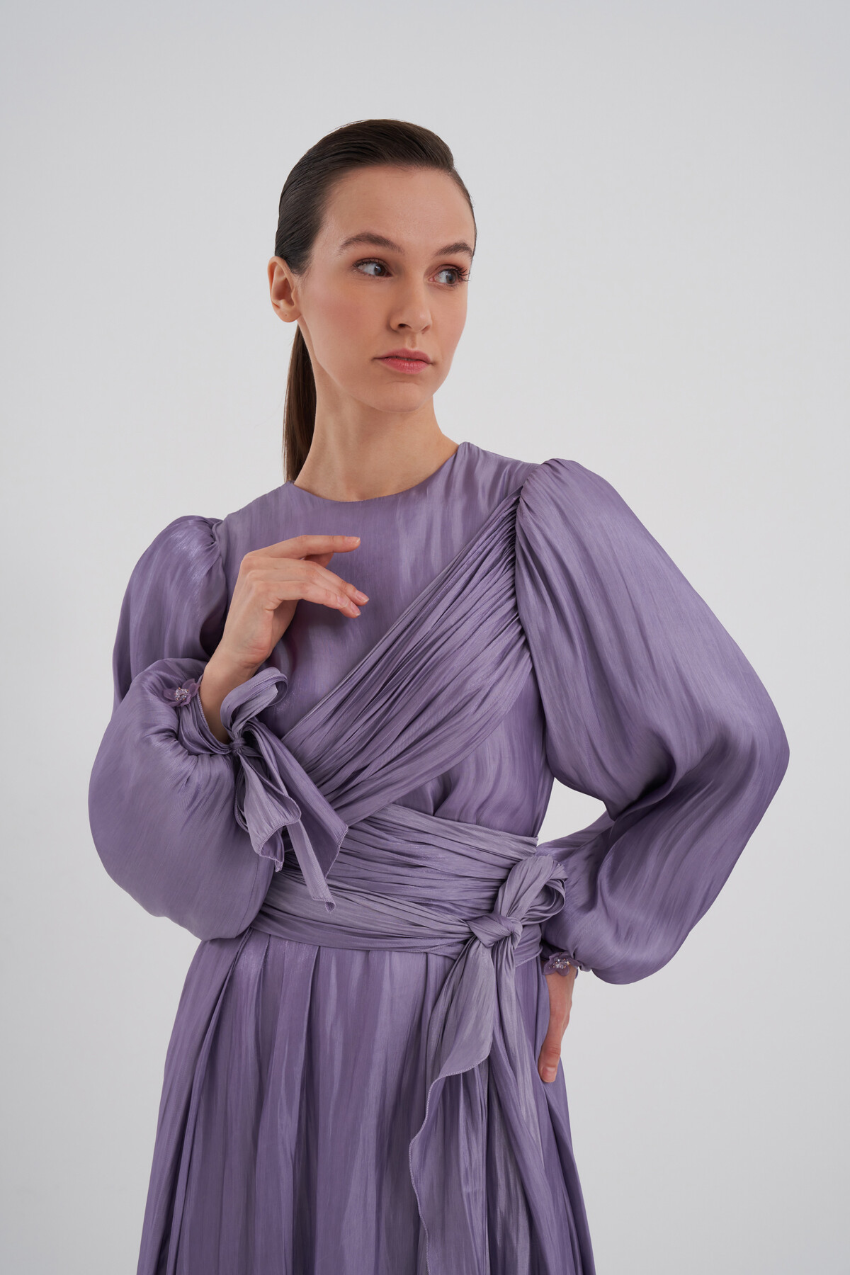 Bağlama Detaylı Abiye Elbise