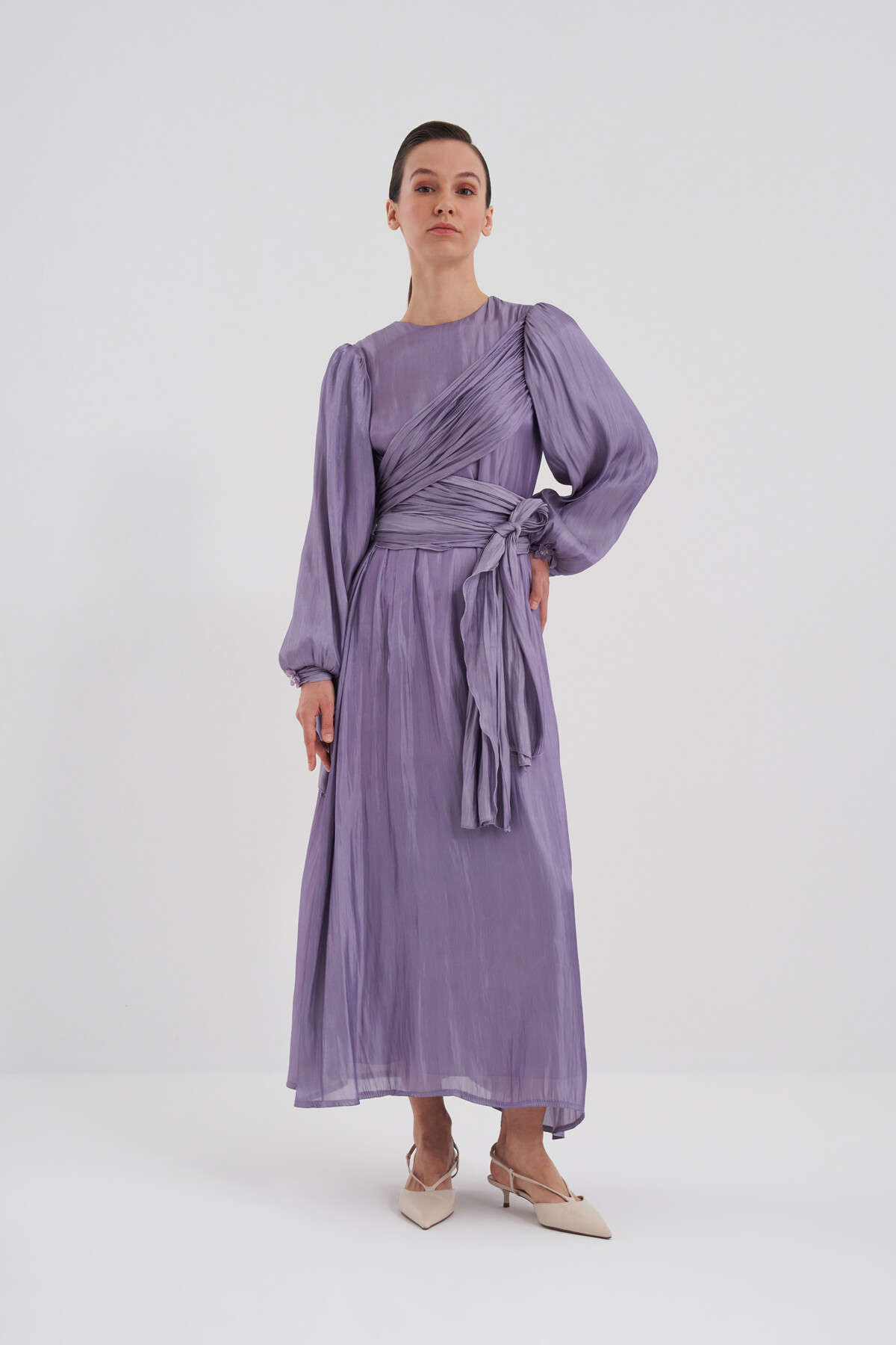 Bağlama Detaylı Abiye Elbise