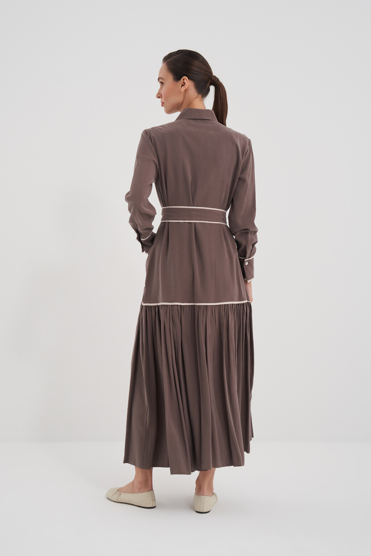 Cep Detaylı Boydan Düğmeli Elbise