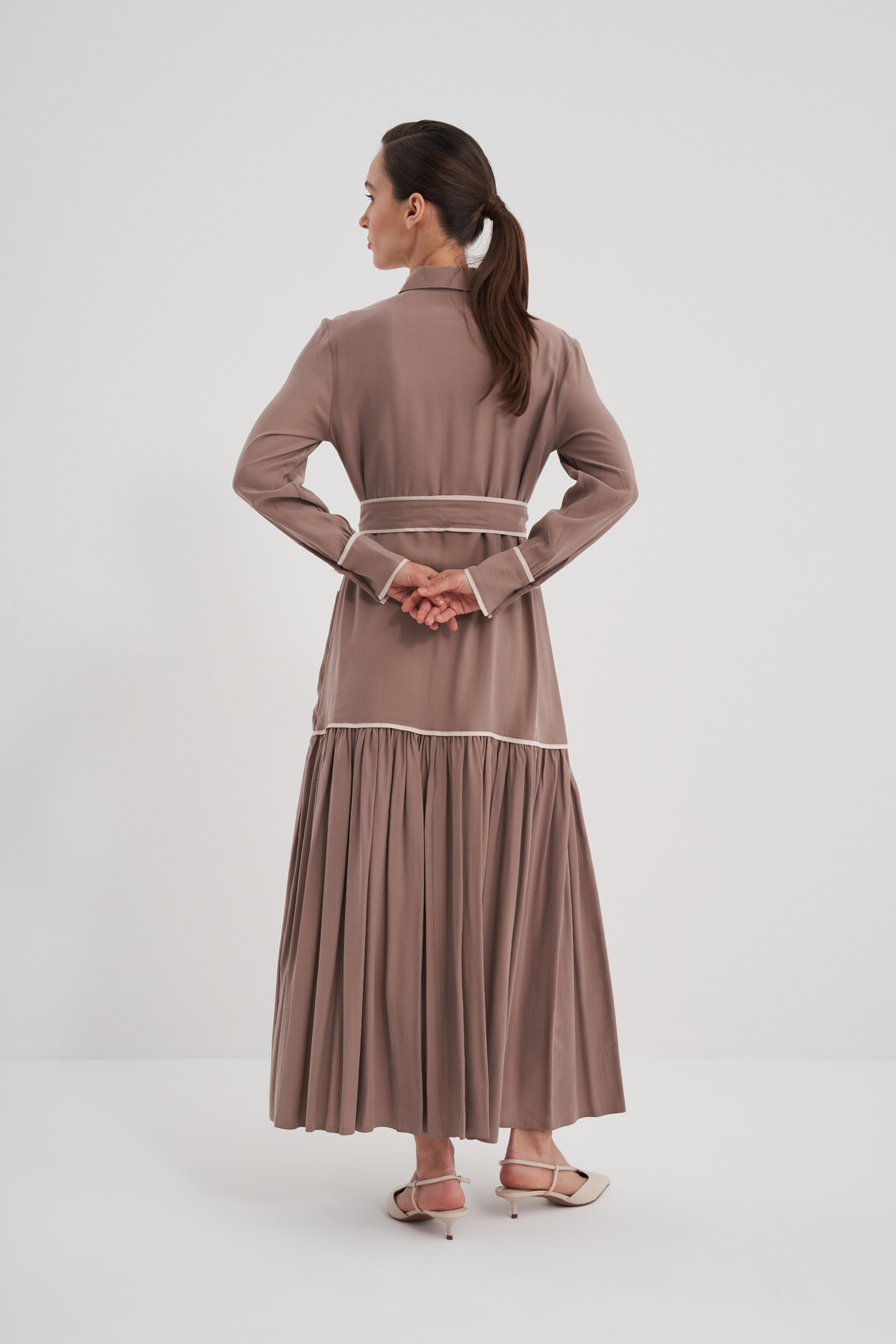 Cep Detaylı Boydan Düğmeli Elbise