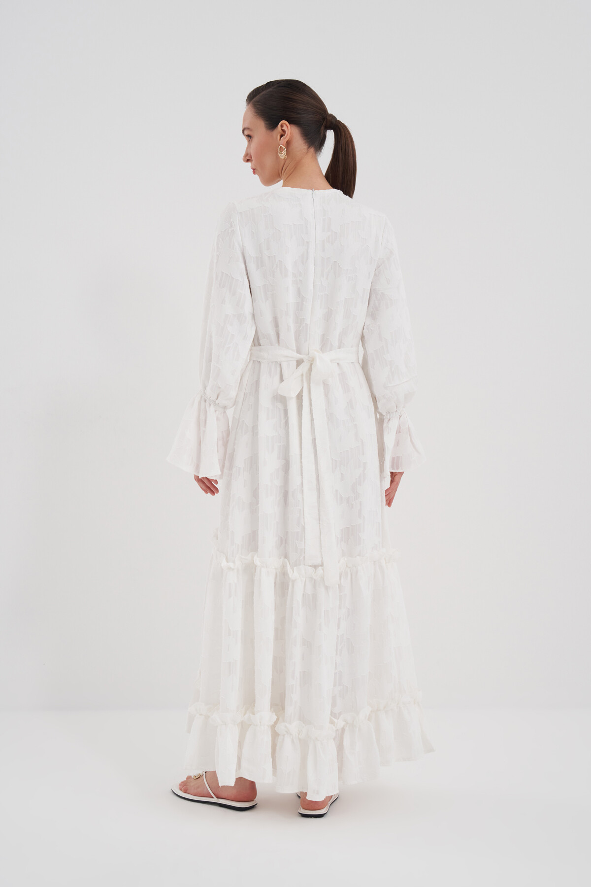 Belted Ruffle Detail Dress