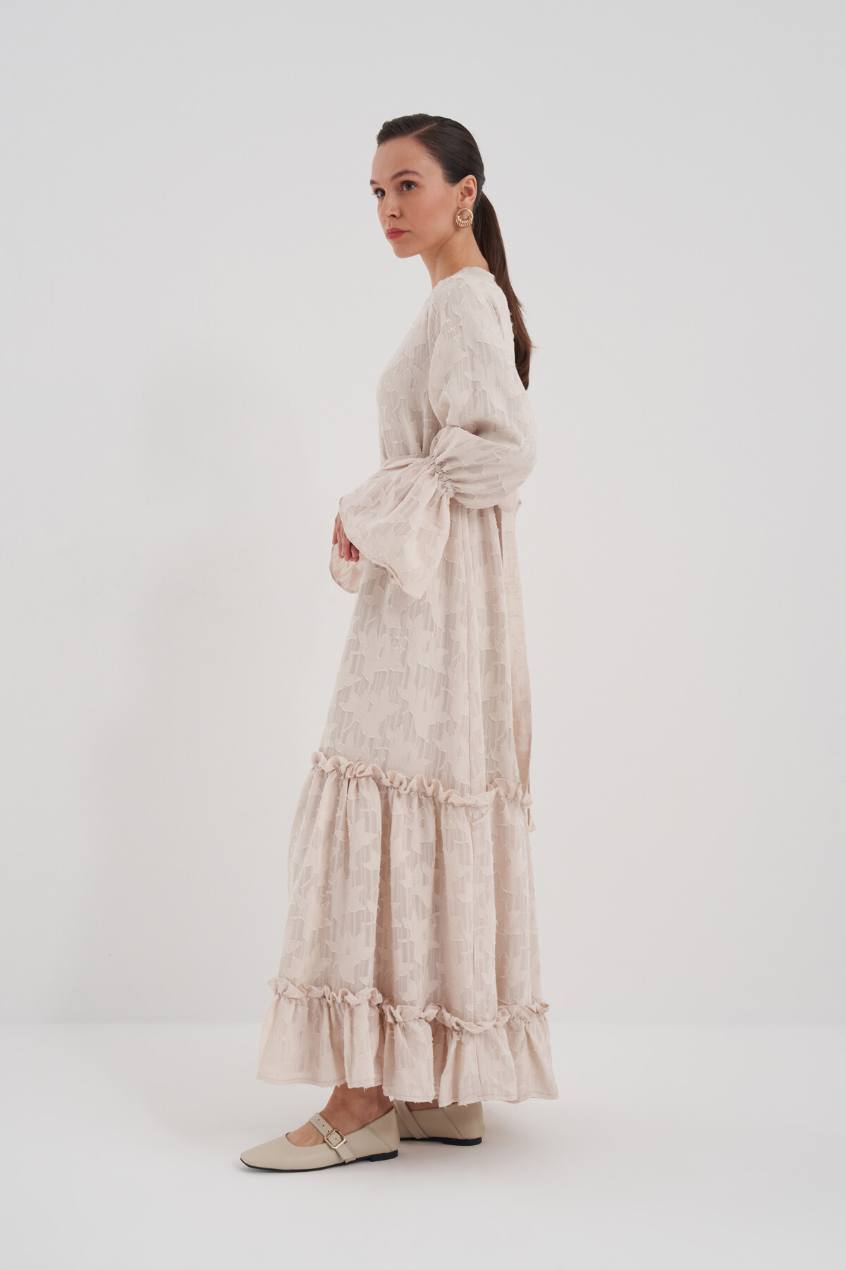 Belted Ruffle Detail Dress