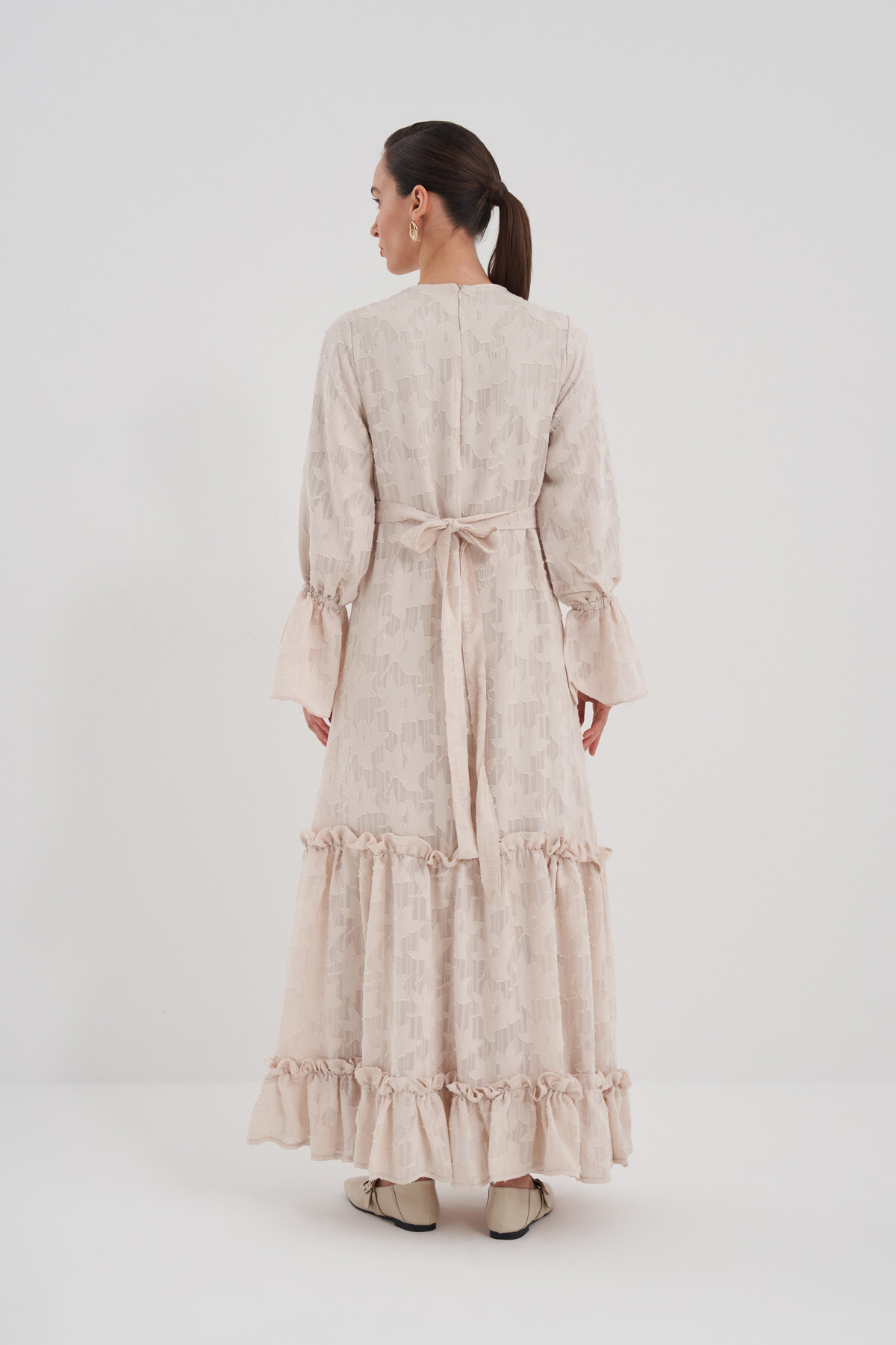 Belted Ruffle Detail Dress