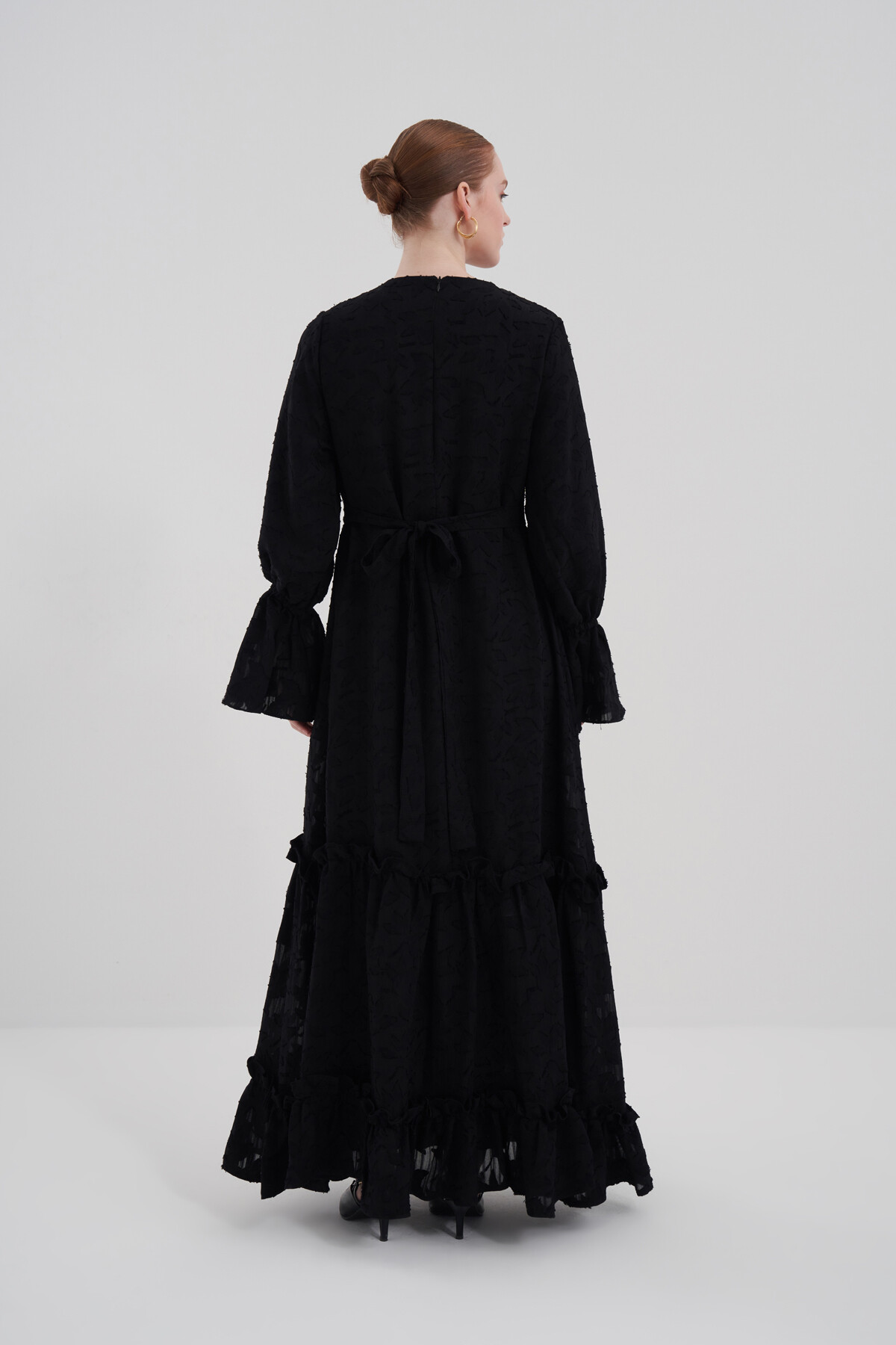 Belted Ruffle Detail Dress