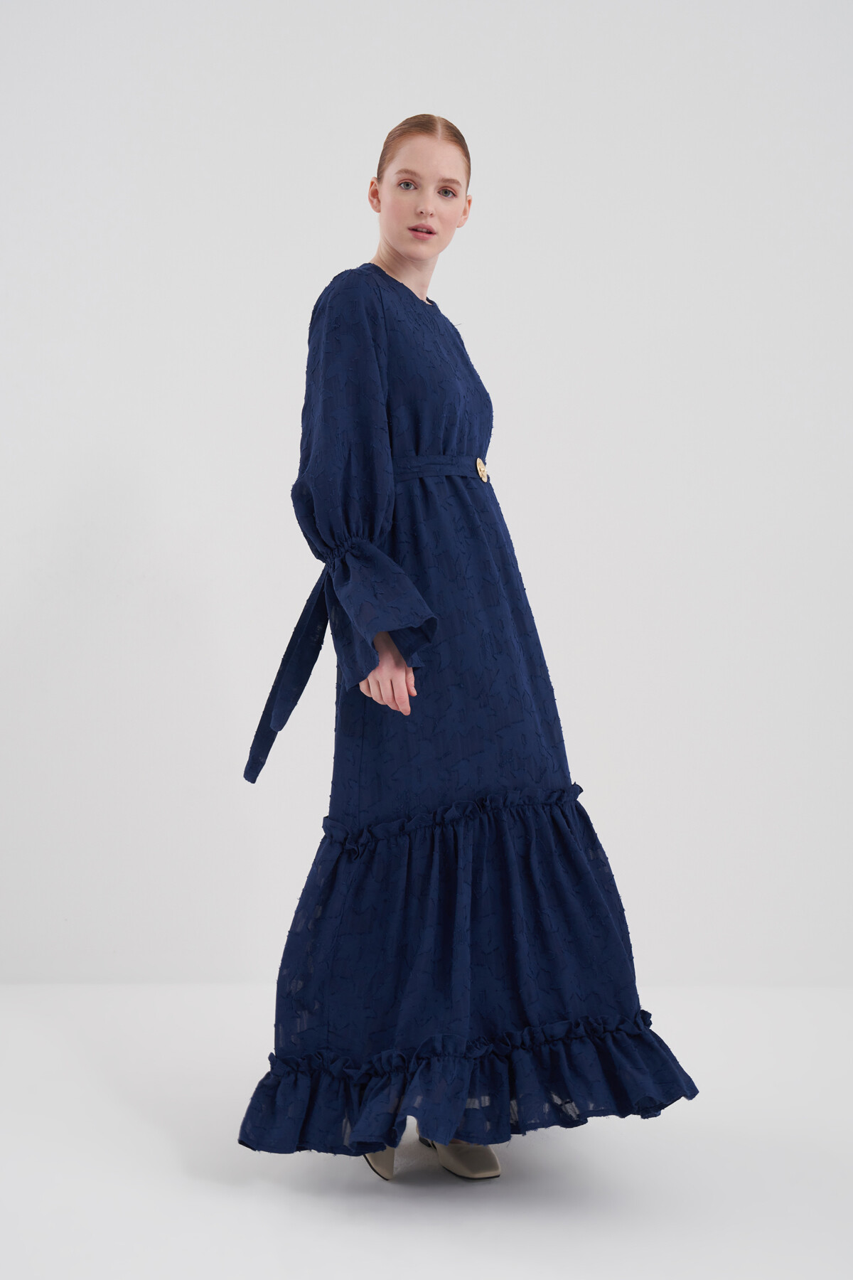 Belted Ruffle Detail Dress