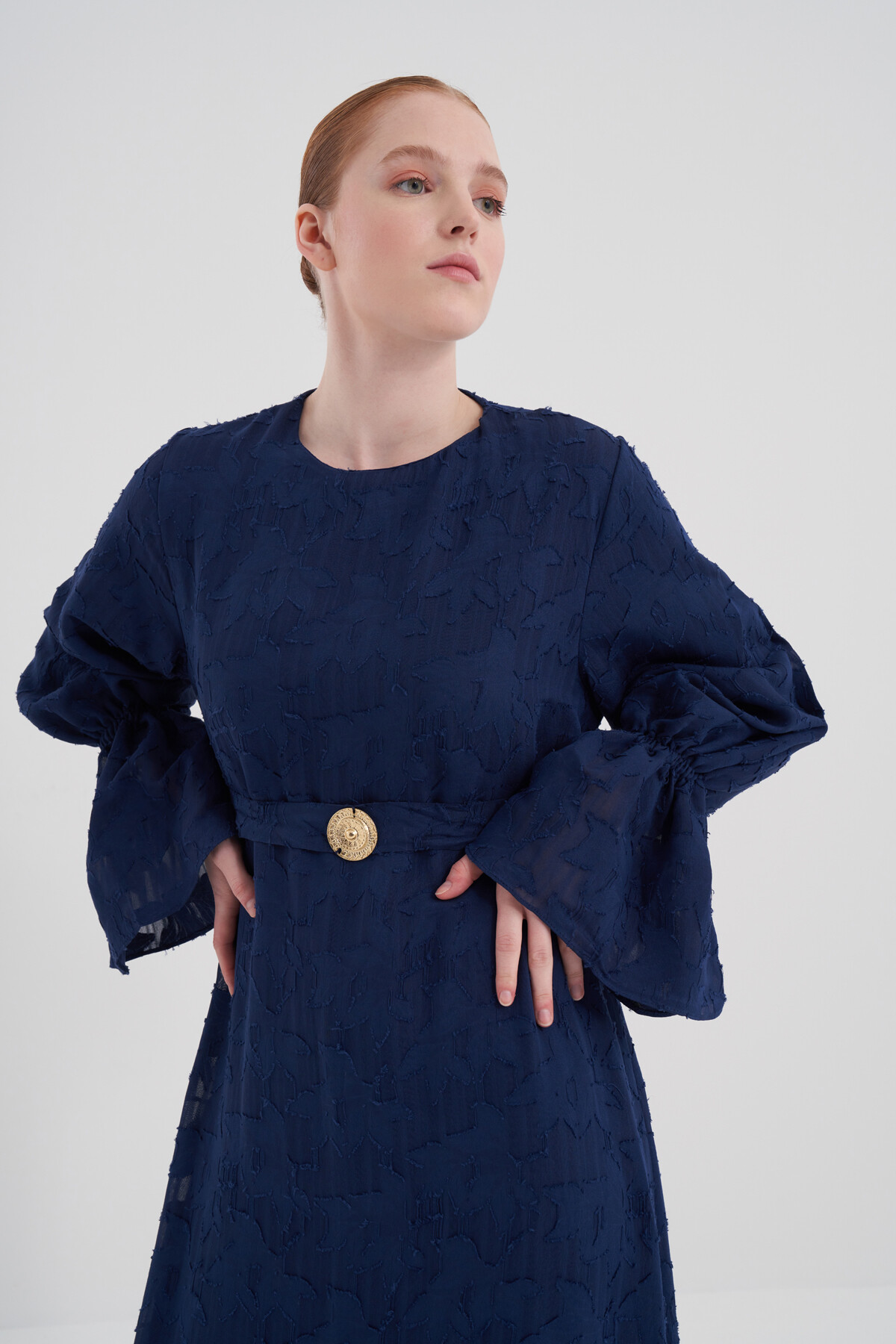 Belted Ruffle Detail Dress