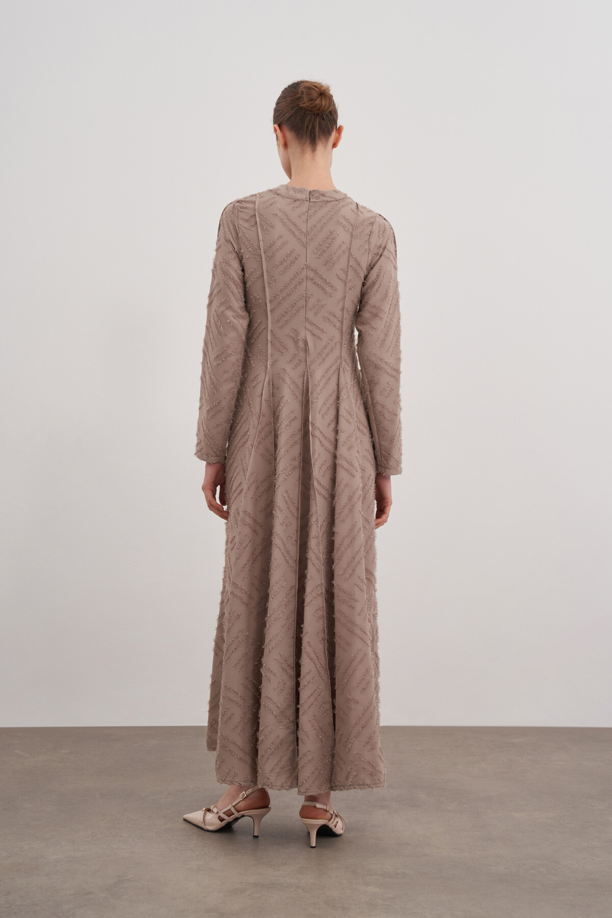 Waist-Seated Glittery Evening Dress