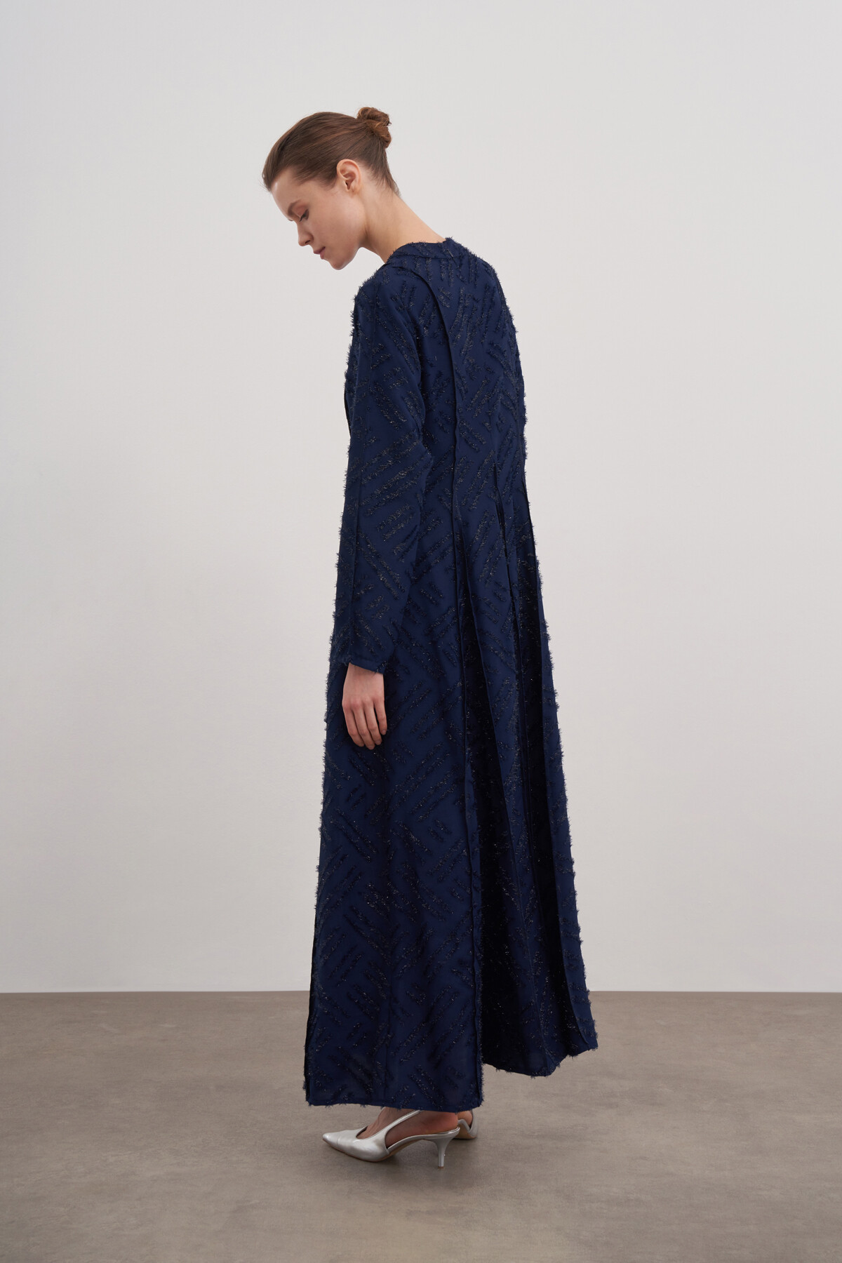 Waist-Seated Glittery Evening Dress