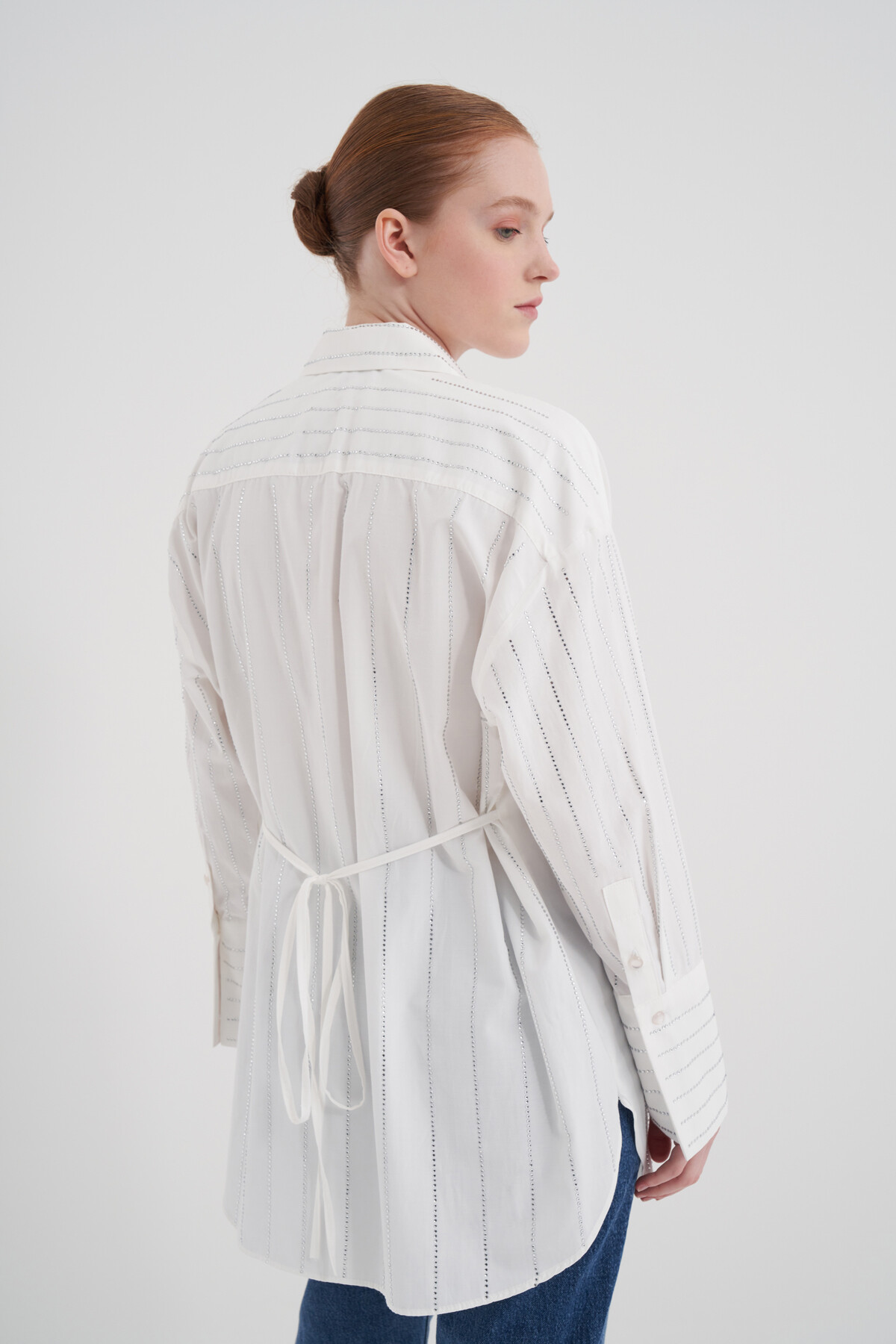 Taşlı Poplin Gömlek