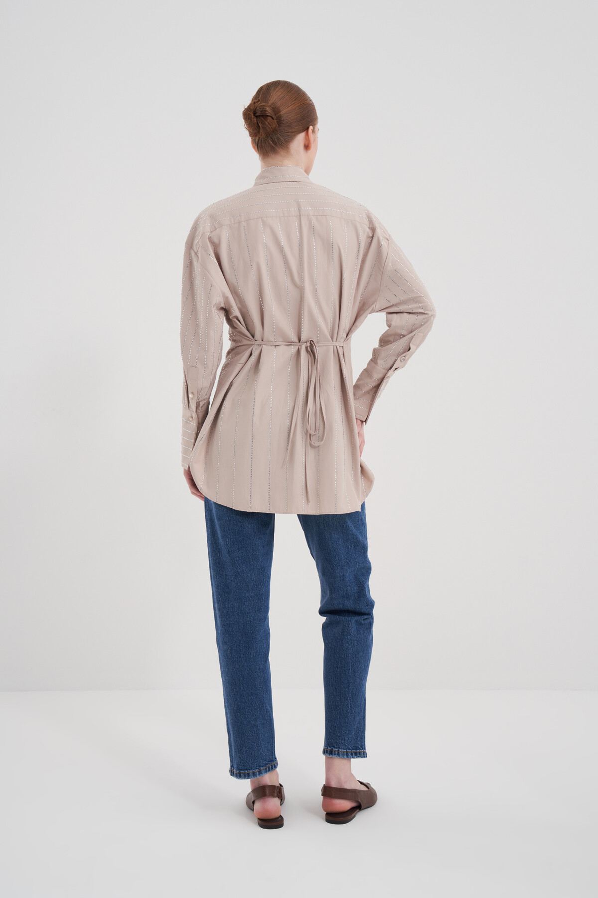 Taşlı Poplin Gömlek