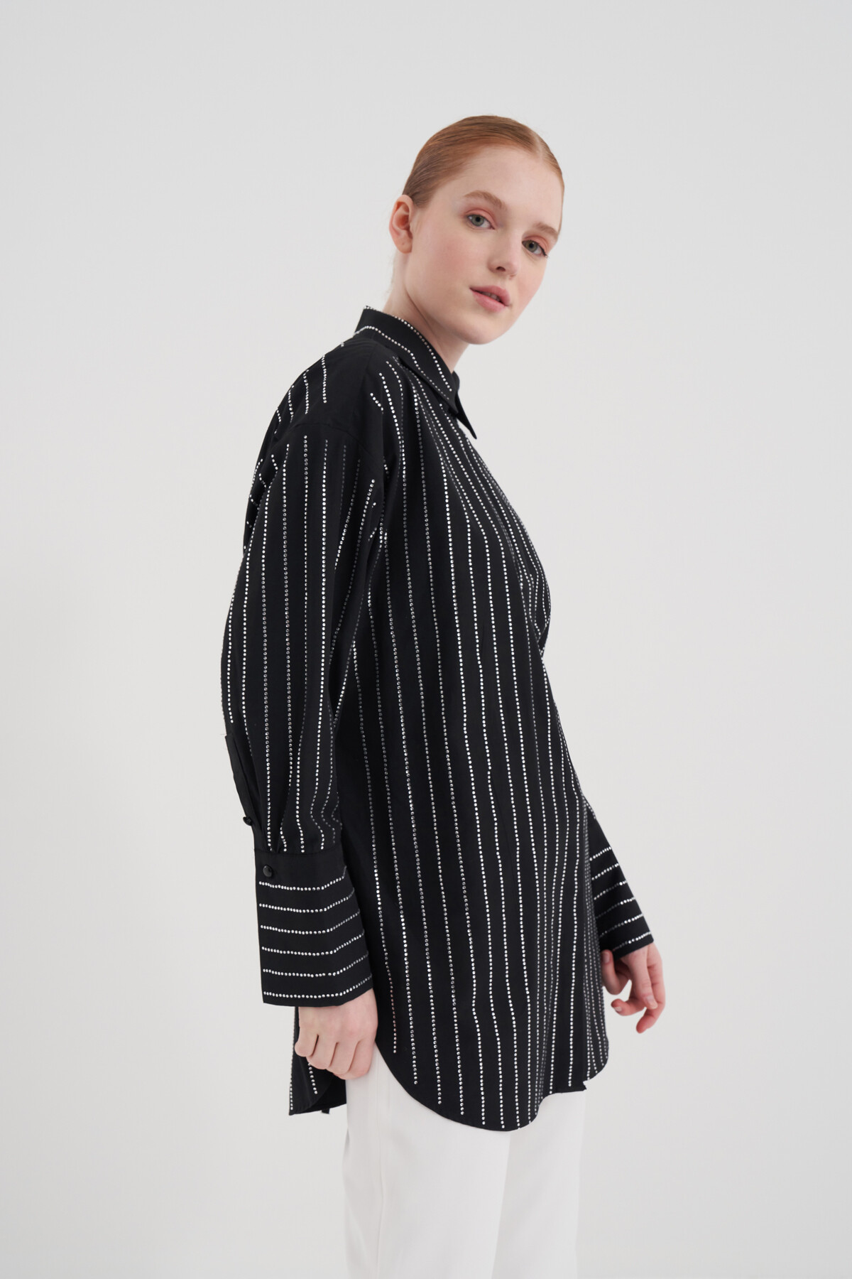 Taşlı Poplin Gömlek