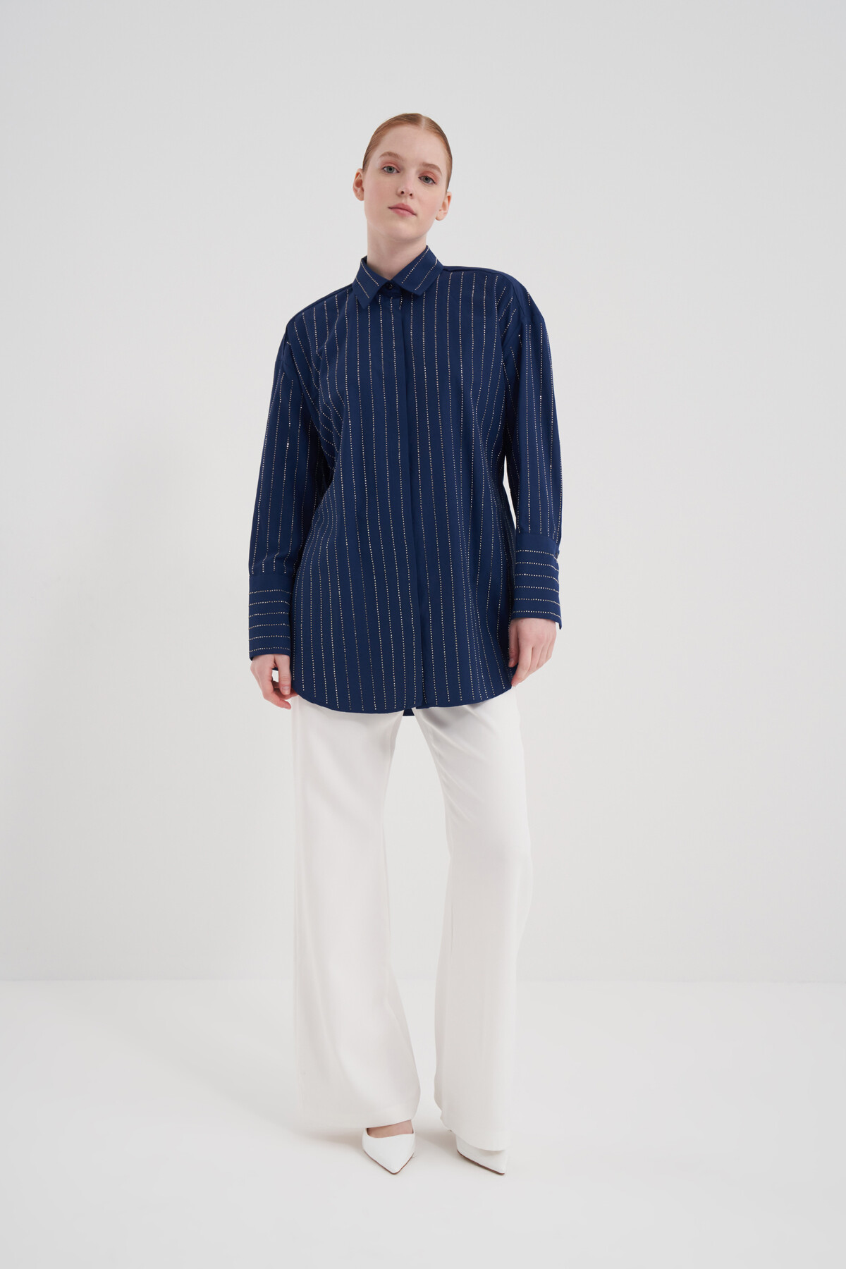 Taşlı Poplin Gömlek