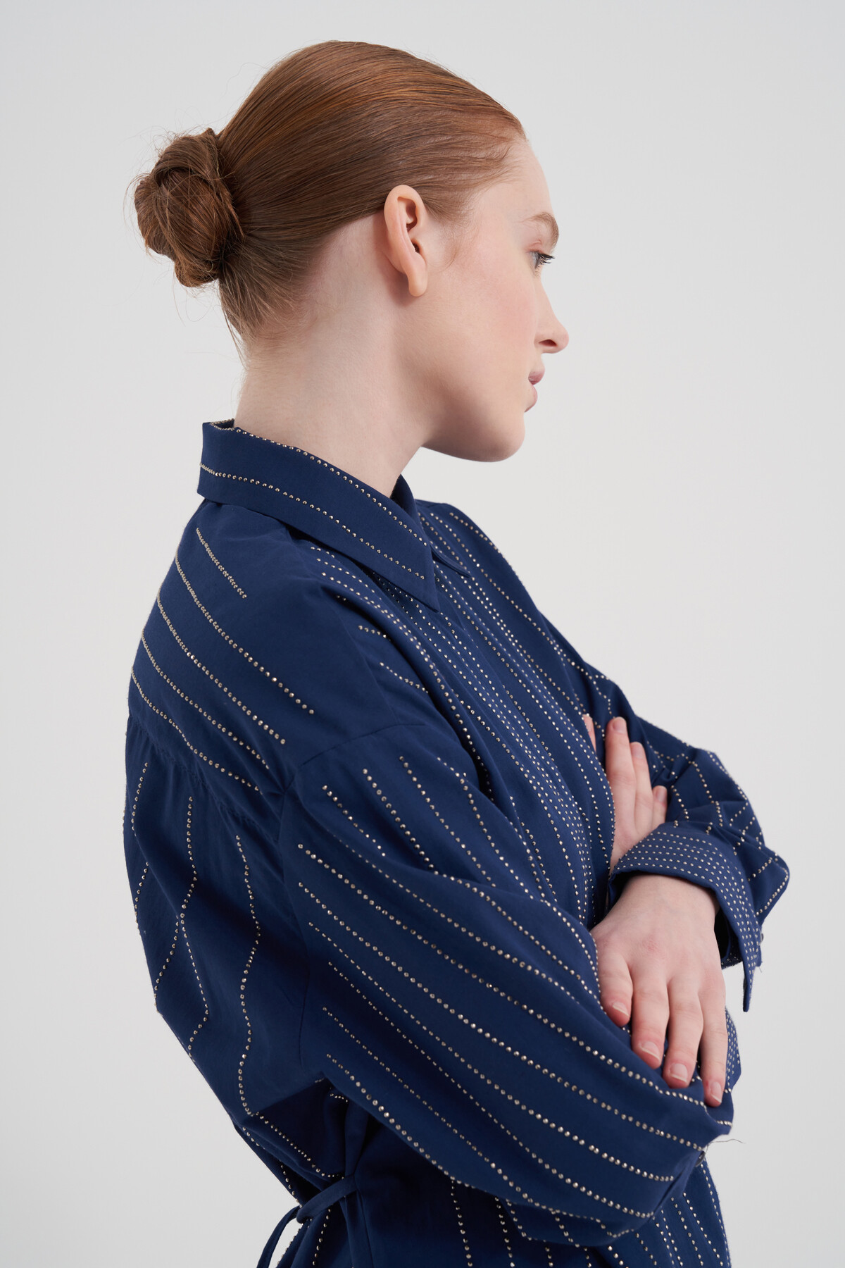 Taşlı Poplin Gömlek