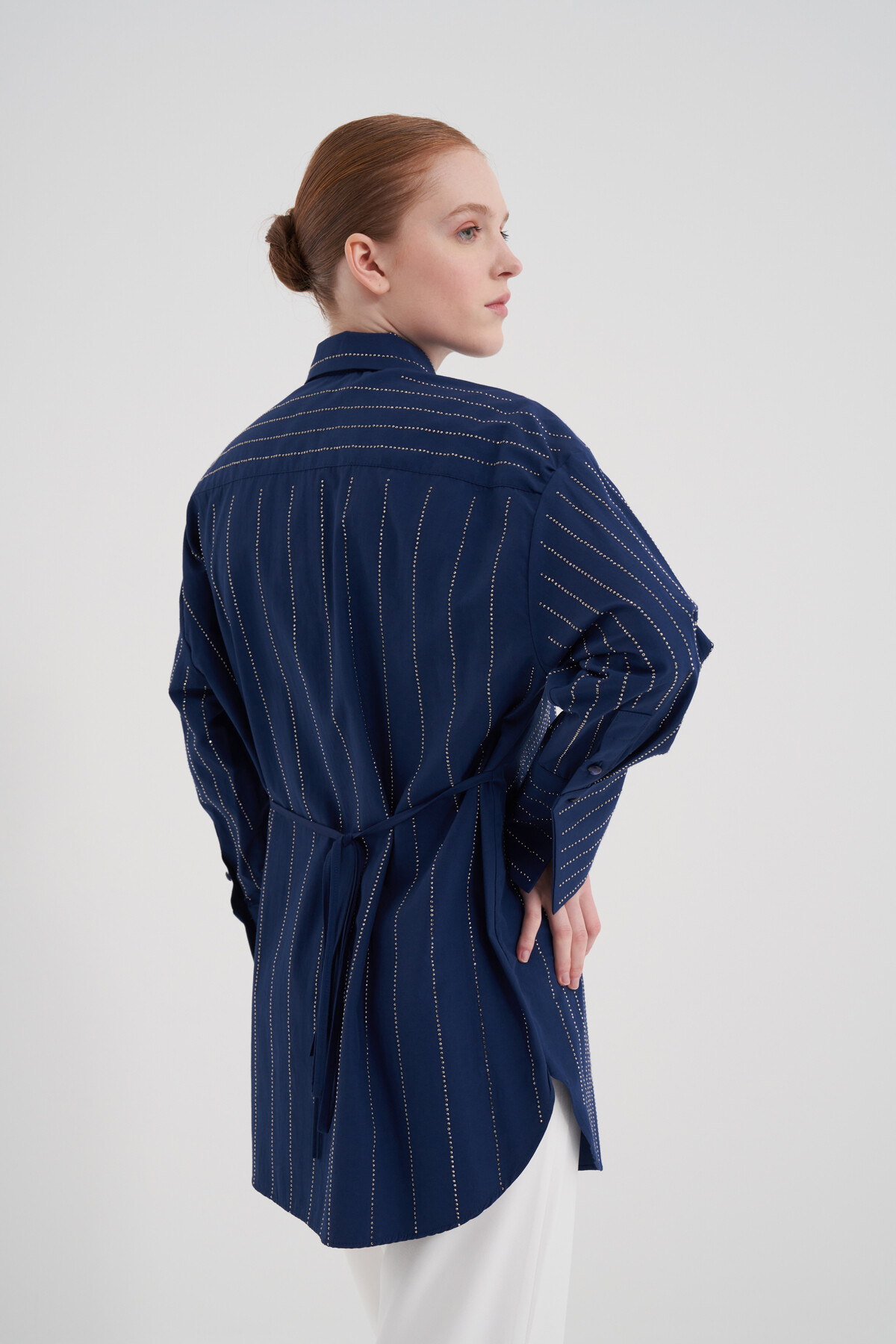 Taşlı Poplin Gömlek