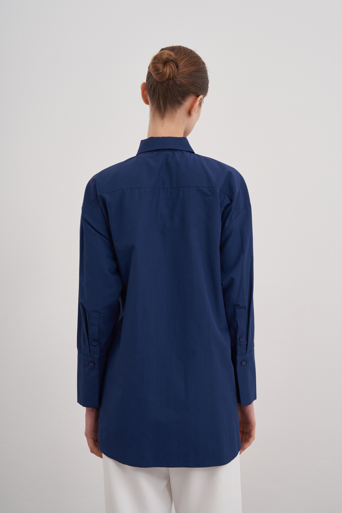 Bağlama Detaylı Poplin Gömlek