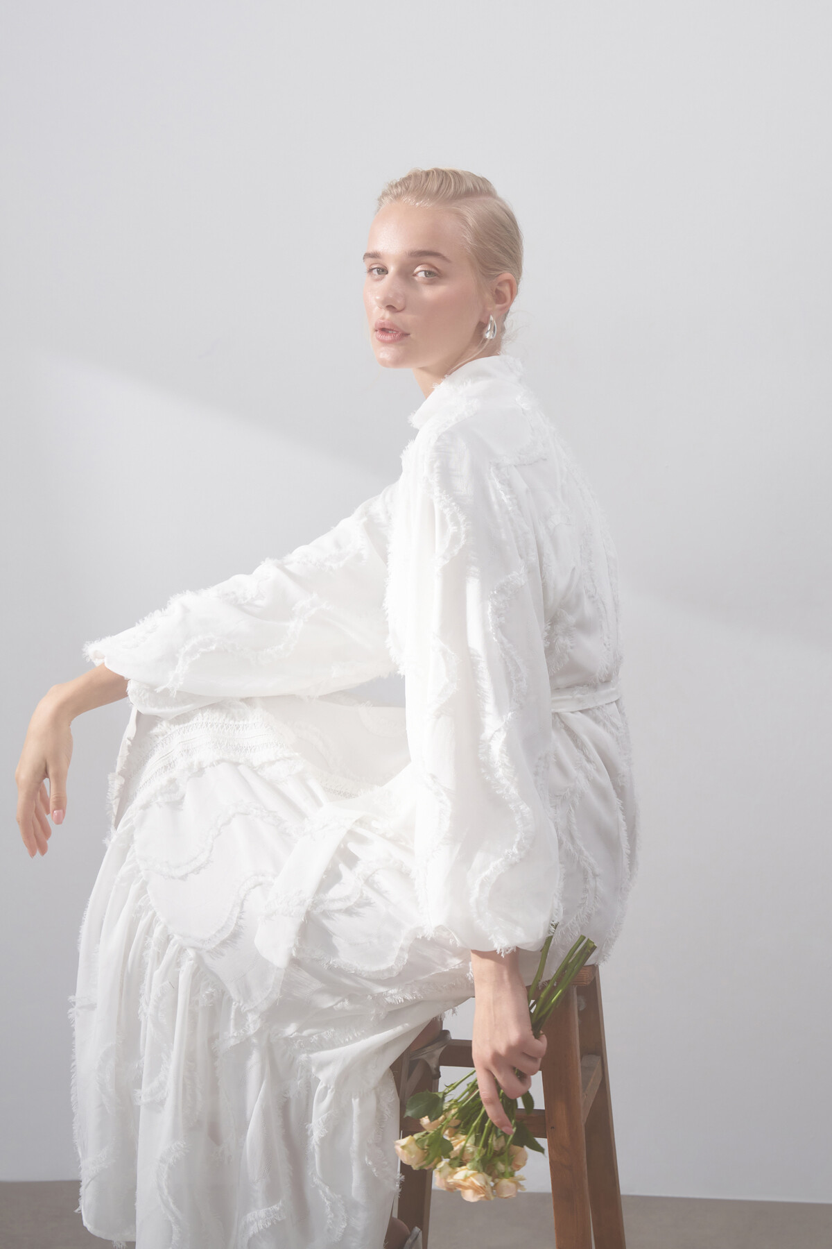 Güpür Detaylı Şifon Elbise