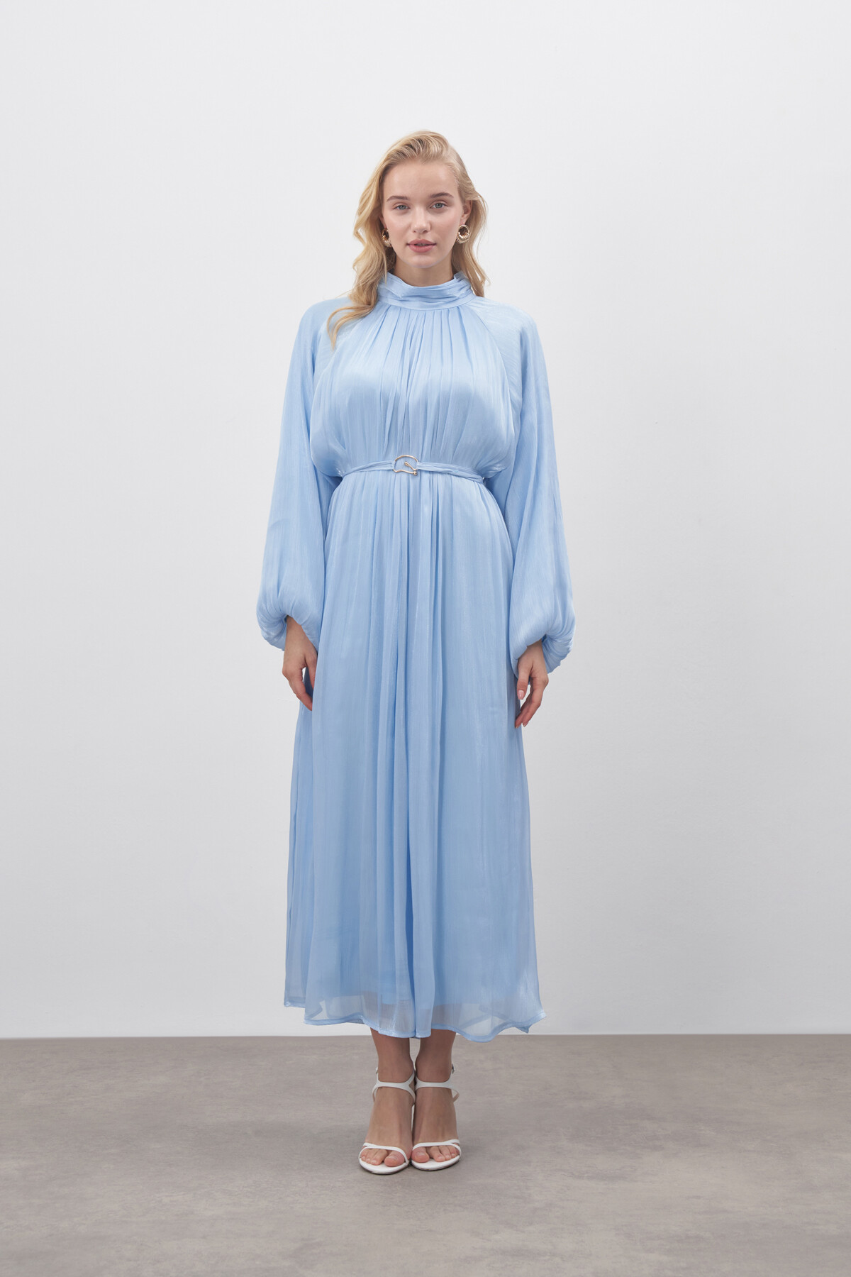 Parlak Şifon Abiye Elbise