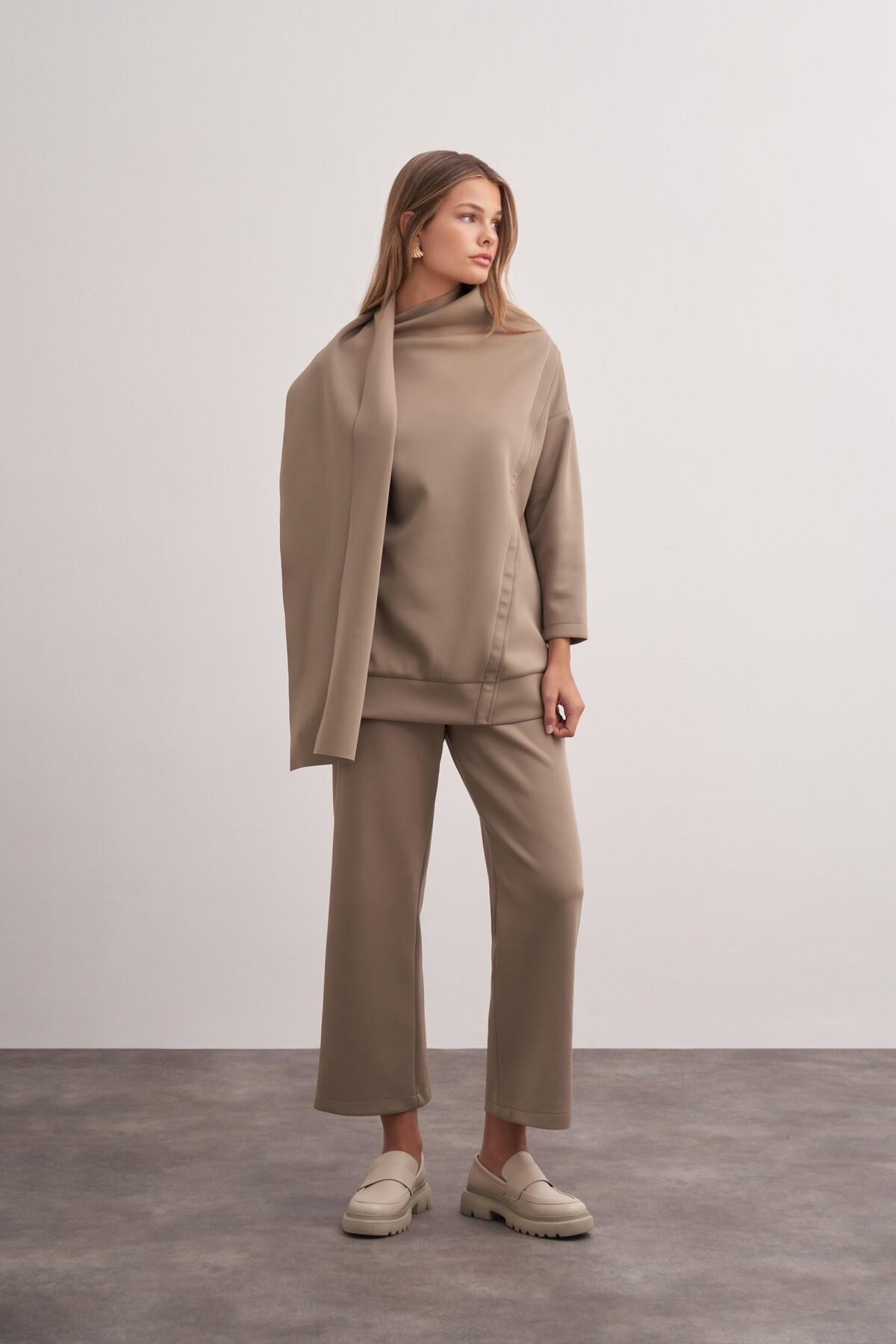 Shawl Collar Scuba Double Set