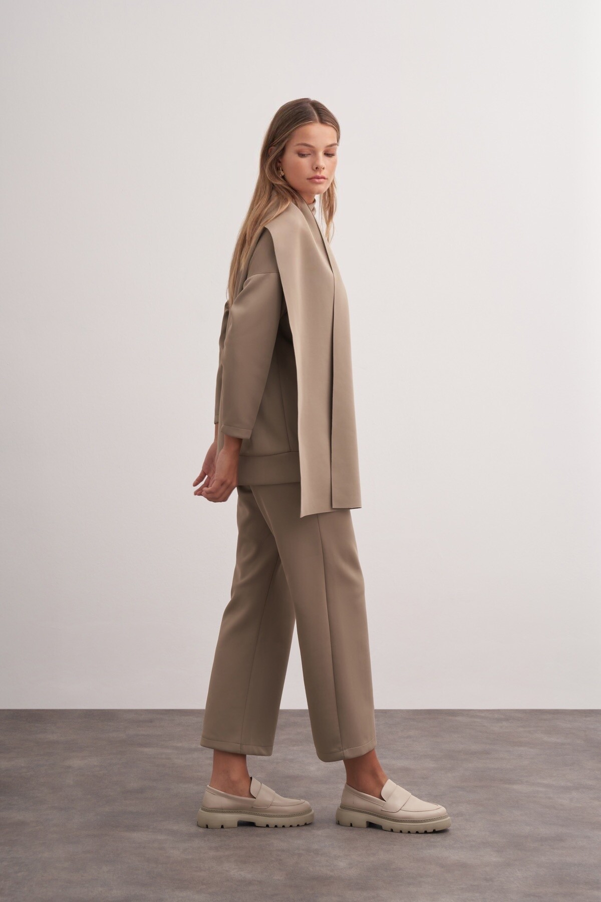 Shawl Collar Scuba Double Set