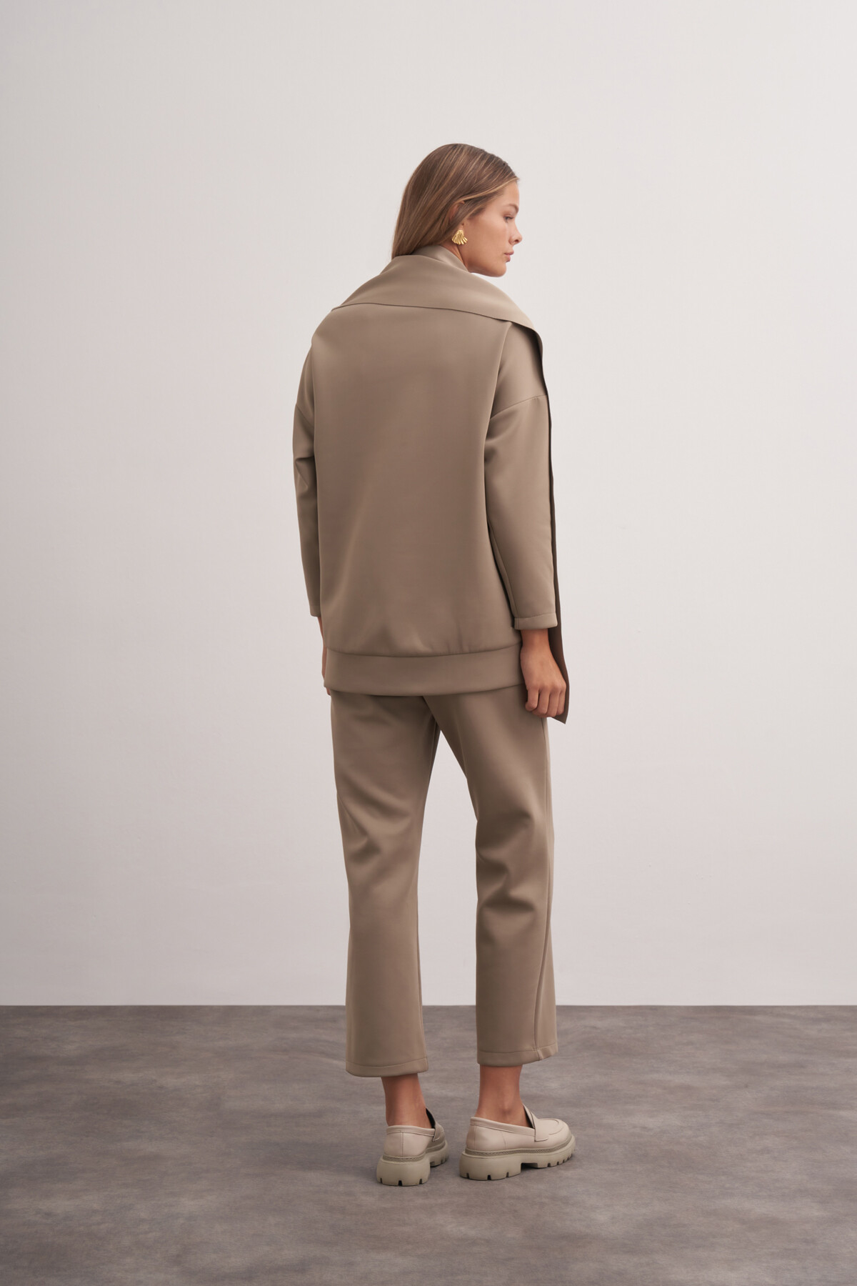 Shawl Collar Scuba Double Set