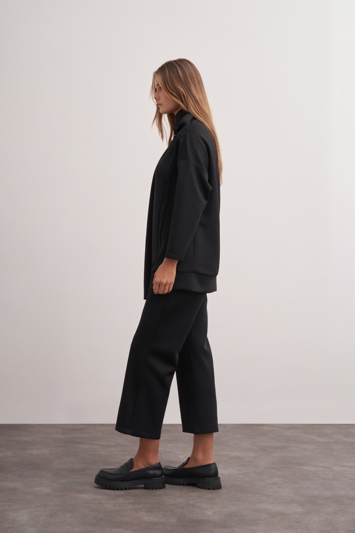 Shawl Collar Scuba Double Set