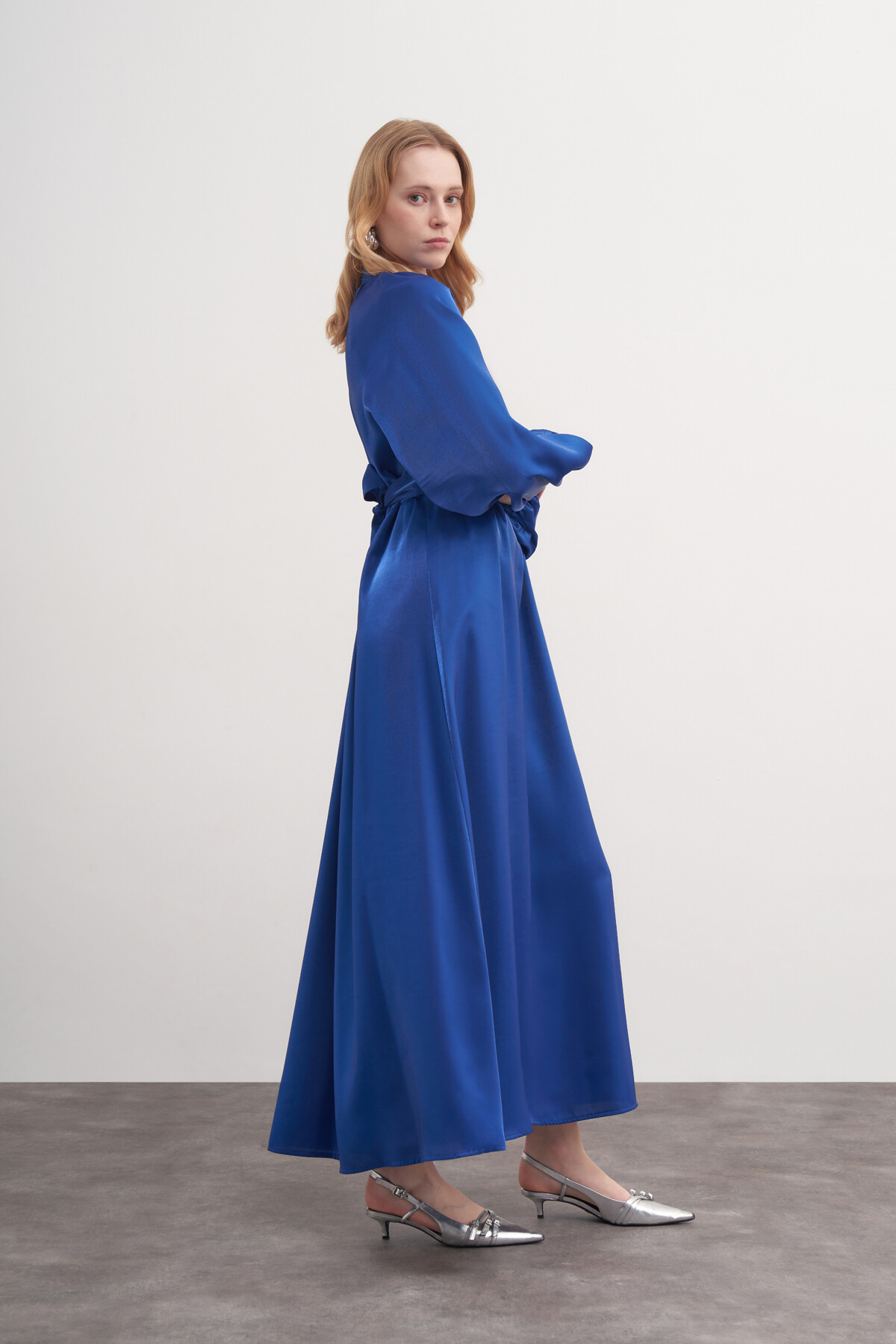 Saten Bağlamalı Abiye Elbise