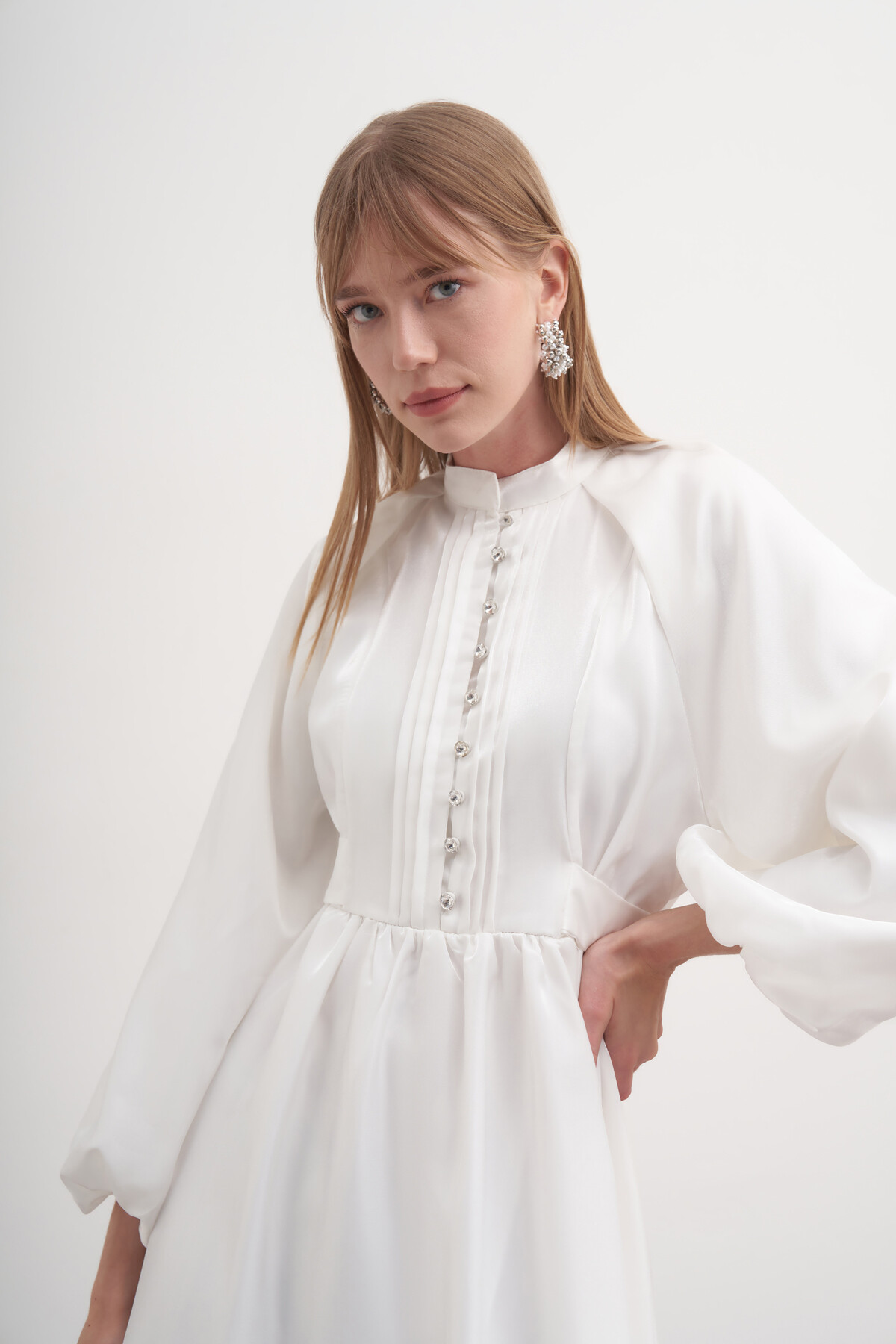 Saten Bağlamalı Abiye Elbise