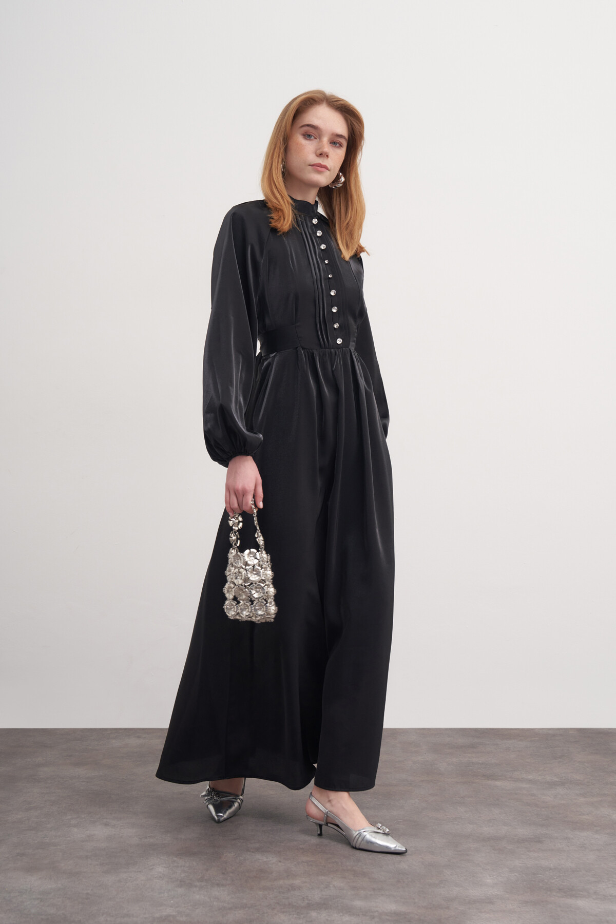 Saten Bağlamalı Abiye Elbise