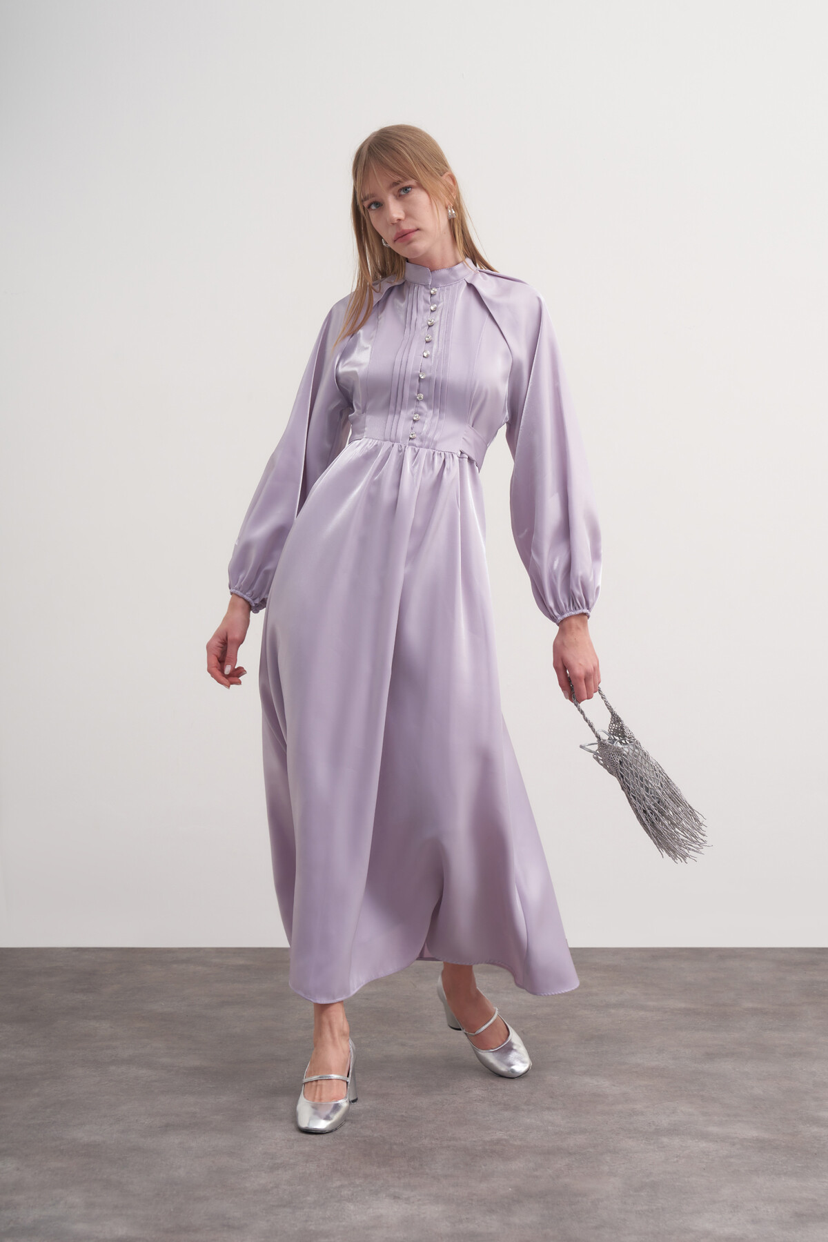 Saten Bağlamalı Abiye Elbise