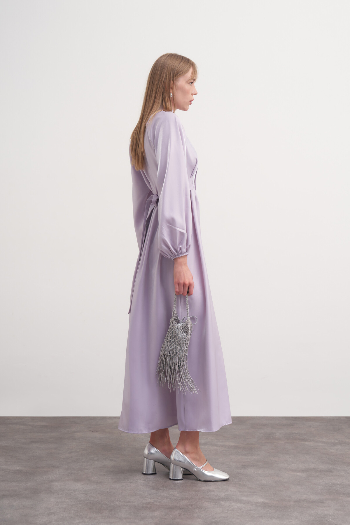 Saten Bağlamalı Abiye Elbise