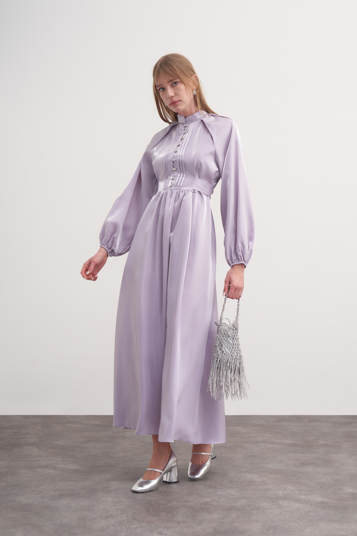 Saten Bağlamalı Abiye Elbise