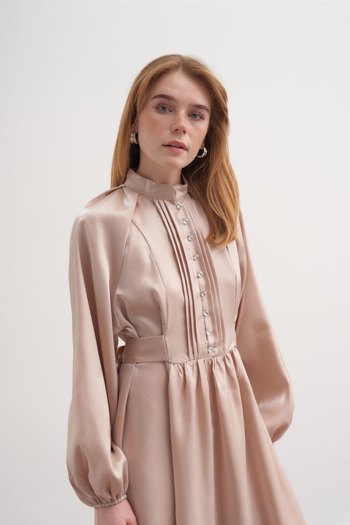 Saten Bağlamalı Abiye Elbise