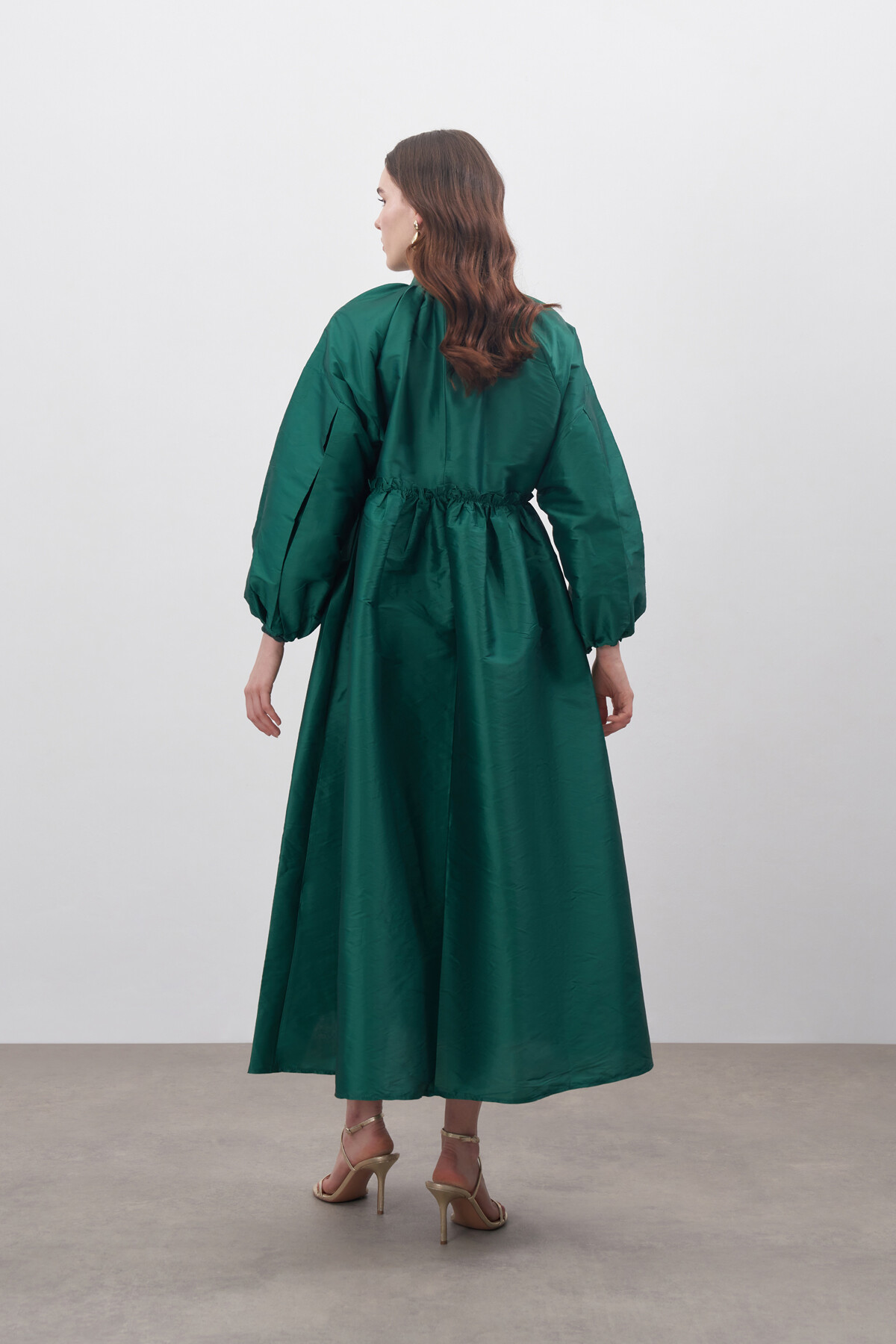 Taffeta Brooch Evening Dress