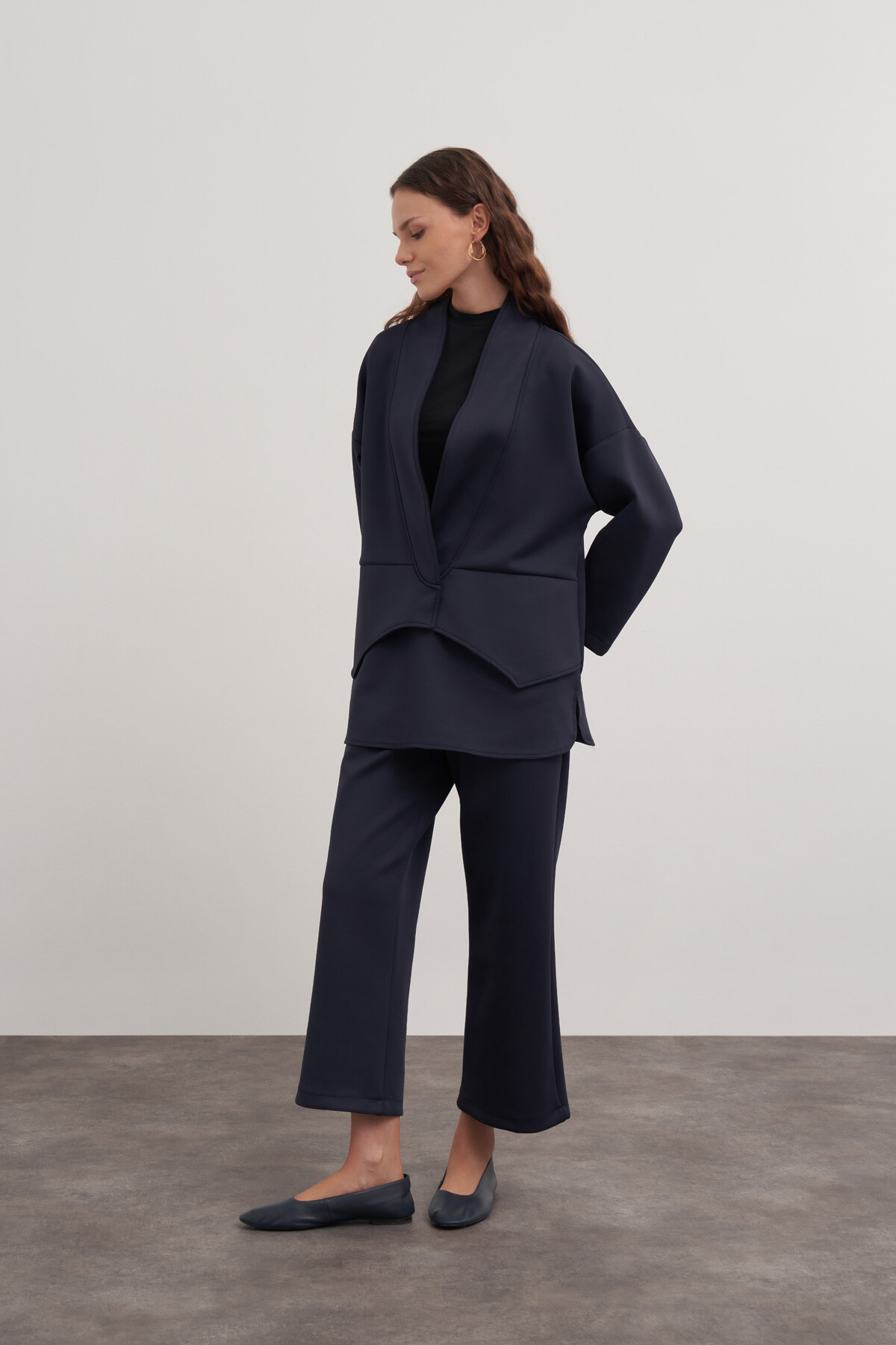 Yaka Detaylı Scuba İkili Takım