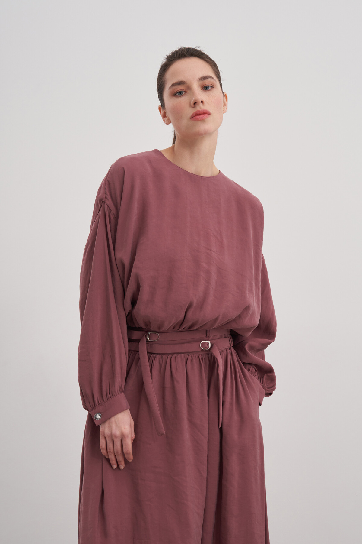 Bluz Büzgülü Etekli İkili Takım