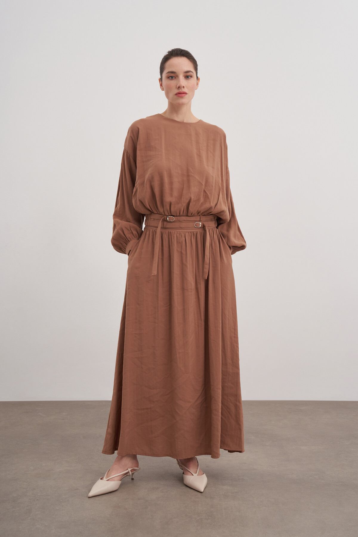 Bluz Büzgülü Etekli İkili Takım