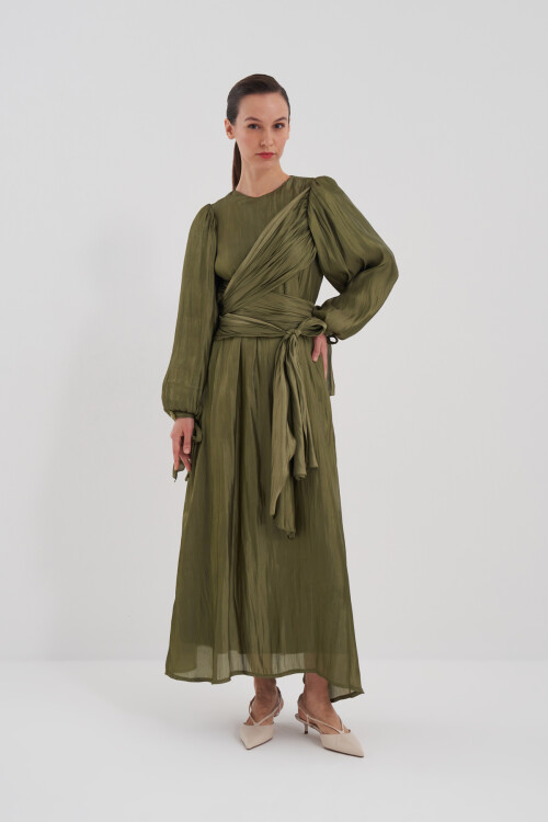 Bağlama Detaylı Abiye Elbise