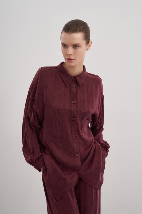 Düğmeli Cep Detaylı Bambu İkili Takım