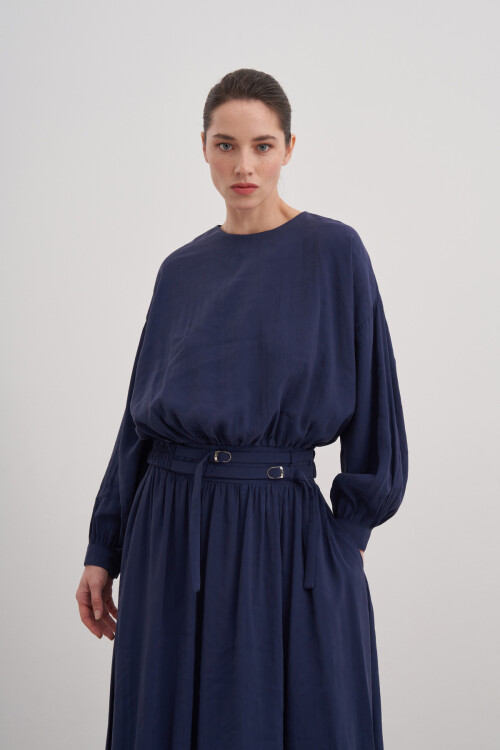 Bluz Büzgülü Etekli İkili Takım