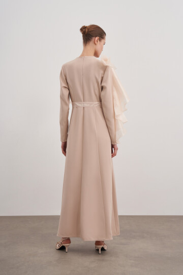 Tulle Bow Detailed Evening Dress